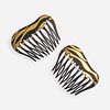 Tiffany & Co., Two damascene iron and gold hair combs