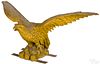 American carved and painted spread winged eagle
