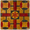 Painted pine Parcheesi gameboard