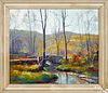 John E. Berninger oil on canvas river landscape