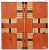 Painted pine folding parcheesi game board