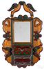 Painted tramp art mirrored comb case