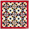 Vibrant geometric pieced quilt