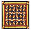 Vibrant pieced star pattern quilt