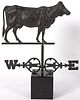 Copper swell bodied cow weathervane