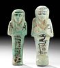 Pair Egyptian Faience Ushabti - Husband & Wife