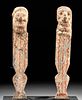 Egyptian Late Dynastic Painted Wood Chair Legs (pr)