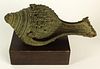 Ancient Bronze Pouring Vessel In Shell Motif on Stand, probably Roman