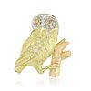 EW & Co. Diamond Owl Brooch