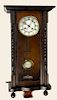 Antique Carved Wood Regulator Wall Clock