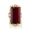 Large Rubellite and Diamond Ring