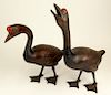 Pair of Vintage Japanese Bronze Duck/Geese Figurines