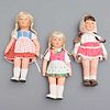 Lot of 3 dolls. Germany. 20th century. Käthe-Kruse. Made in synthetic and textile material. One with scarf.