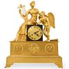 19th Cent. French Empire Gilt Bronze Mantel Clock
