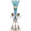 Middletown Co. Silver Plated and Opaline Glass Vase