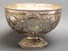 19th C. English Silver Repousse Punch Bowl, 1887