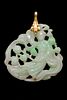 Carved Jade Figurine With 14K Yellow Gold Bail