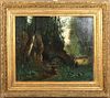 Continental Forest Landscape with Woman Oil