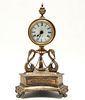 Empire Manner Swan Motif Brass Clock