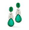 14.53ct Emerald And 4.41ct Diamond Earrings
