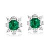 7.33ct Colombian Emerald & 4.86ct Diamond Earrings