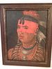 INDIAN CHIEF OIL PAINTING - PEACE MEDAL