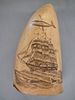 SCRIMSHAW WHALE TOOTH - WHALING