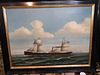 ANTIQUE STEAM SHIP PAINTING