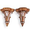 (4 Pc) Two Tone Gilt Plaster Wall Sconces