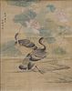 Chinese Painting of Birds with Lotuses, Hong Qiao