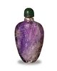 Chinese Amethyst Snuff Bottle with Dragons, 18th Century