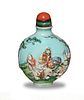 Chinese Carved Porcelain Snuff Bottle, Qianglong