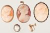 Cameo Group Including Pendants and Brooches 