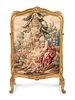 A Louis XV Style Giltwood and Silk Tapestry-Inset Fire Screen