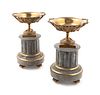 A Pair of Neoclassical Gilt Bronze and Marble Tazze