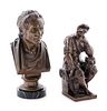 Two French Cast and Patinated Bronze Figures