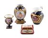 Three Sevres Style Painted and Parcel Gilt Porcelain Articles
