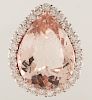 AIG Certified Morganite and Diamond Ring in Rose Gold 