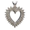Two Carat Total Weight Diamond Heart Necklace 