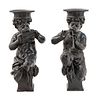 A Pair of Cast Metal Figures of Musical Fauns