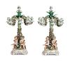 A Pair of Continental Porcelain Figural Candelabra