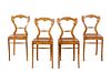 A Set of Four Biedermeier Oak Side Chairs