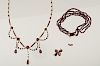 Vintage Garnet Necklace, Bracelet and Brooch 