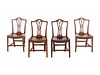 A Set of Four George III Style Mahogany Dining Chairs