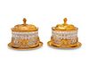 A Pair of English Gilt Silver-Plate Biscuit Boxes