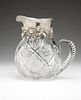 A Gorham silver-mounted cut crystal pitcher