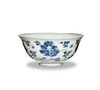 Chinese Blue and White Porcelain Floral Bowl, Ming