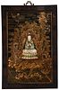 Chinese Lacquer Panel with Guanyin, 19th Century