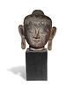 Lacquer Buddha's Head with Stand, 18th Century