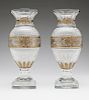 Pair of gilt metal-mounted Baccarat crystal vases